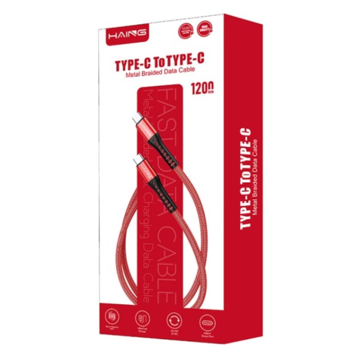 HAING HI042CC Type-C to Type-C 20W Metal Braided Data Cable 1.2M HAING HI042CC Type-C to Type-C 20W Metal Braided Data Cable 1.2M