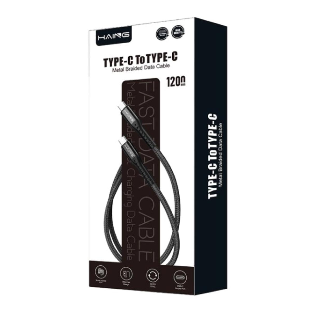 HAING HI042CC Type-C to Type-C 20W Metal Braided Data Cable 1.2M HAING HI042CC Type-C to Type-C 20W Metal Braided Data Cable 1.2M