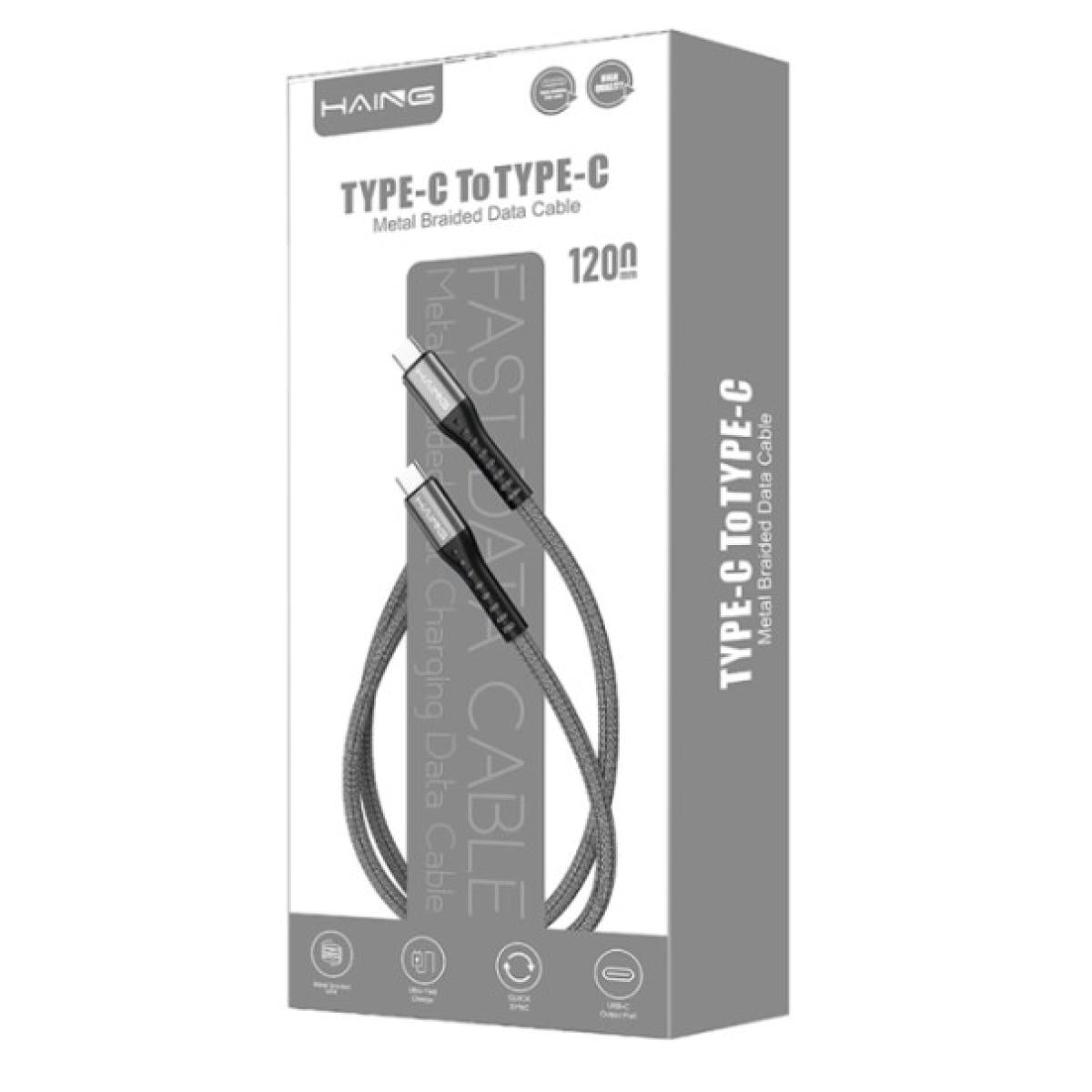 HAING HI042CC Type-C to Type-C 20W Metal Braided Data Cable 1.2M HAING HI042CC Type-C to Type-C 20W Metal Braided Data Cable 1.2M