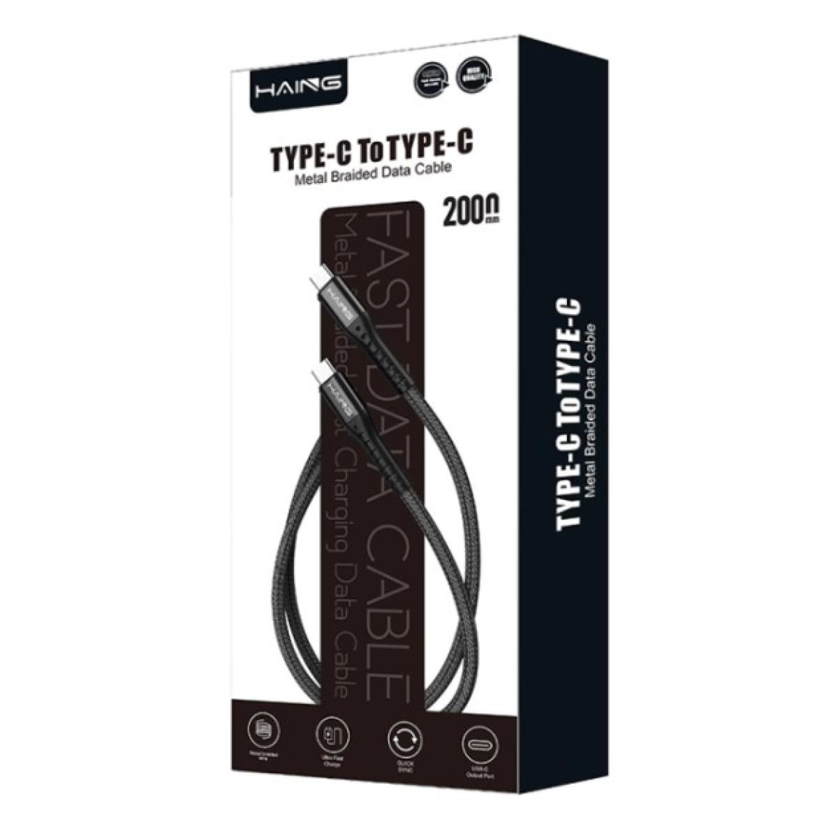 HAING Type-C to Type-C 20W Metal Braided Data Cable 2M HAING Type-C to Type-C 20W Metal Braided Data Cable 2M