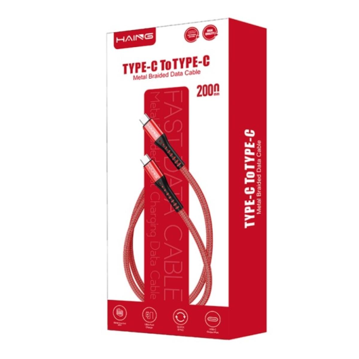 HAING Type-C to Type-C 20W Metal Braided Data Cable 2M HAING Type-C to Type-C 20W Metal Braided Data Cable 2M