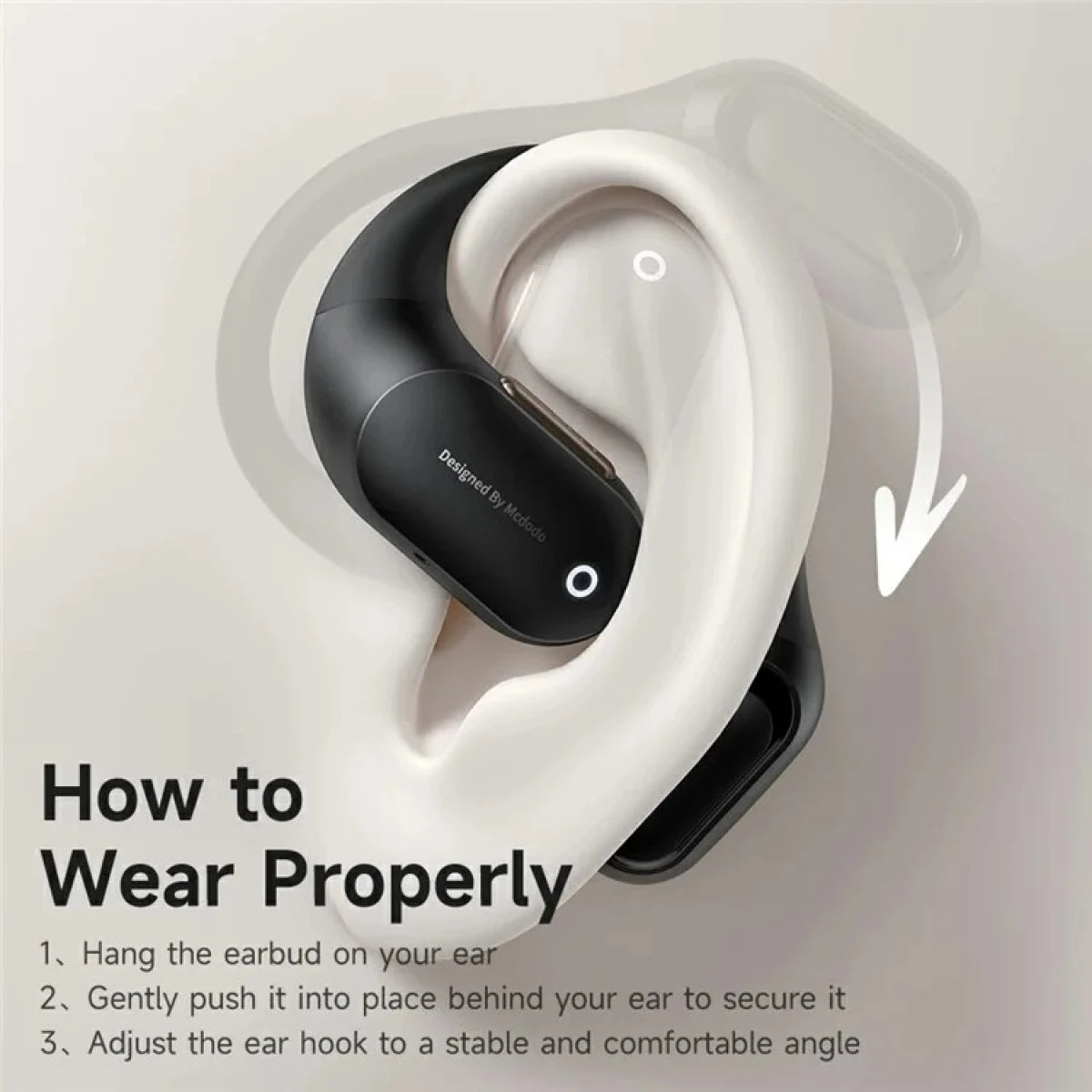 Mcdodo HP-007 Open-Ear True Wireless Earbuds with LED Display Mcdodo HP-007 Open-Ear True Wireless Earbuds with LED Display