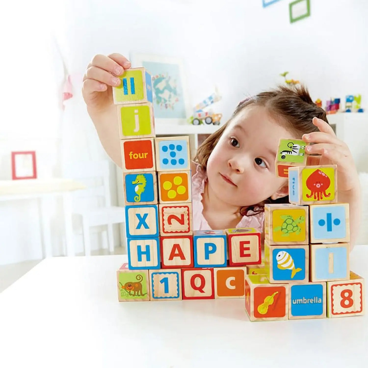 Hape Abc Wooden Alphabet and Number Block Set