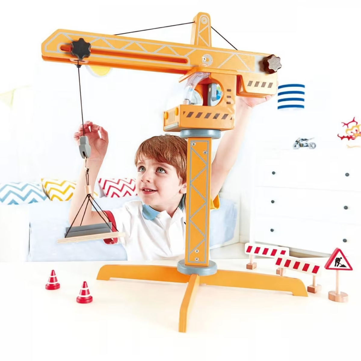 Hape Crane Lift Construction Toy