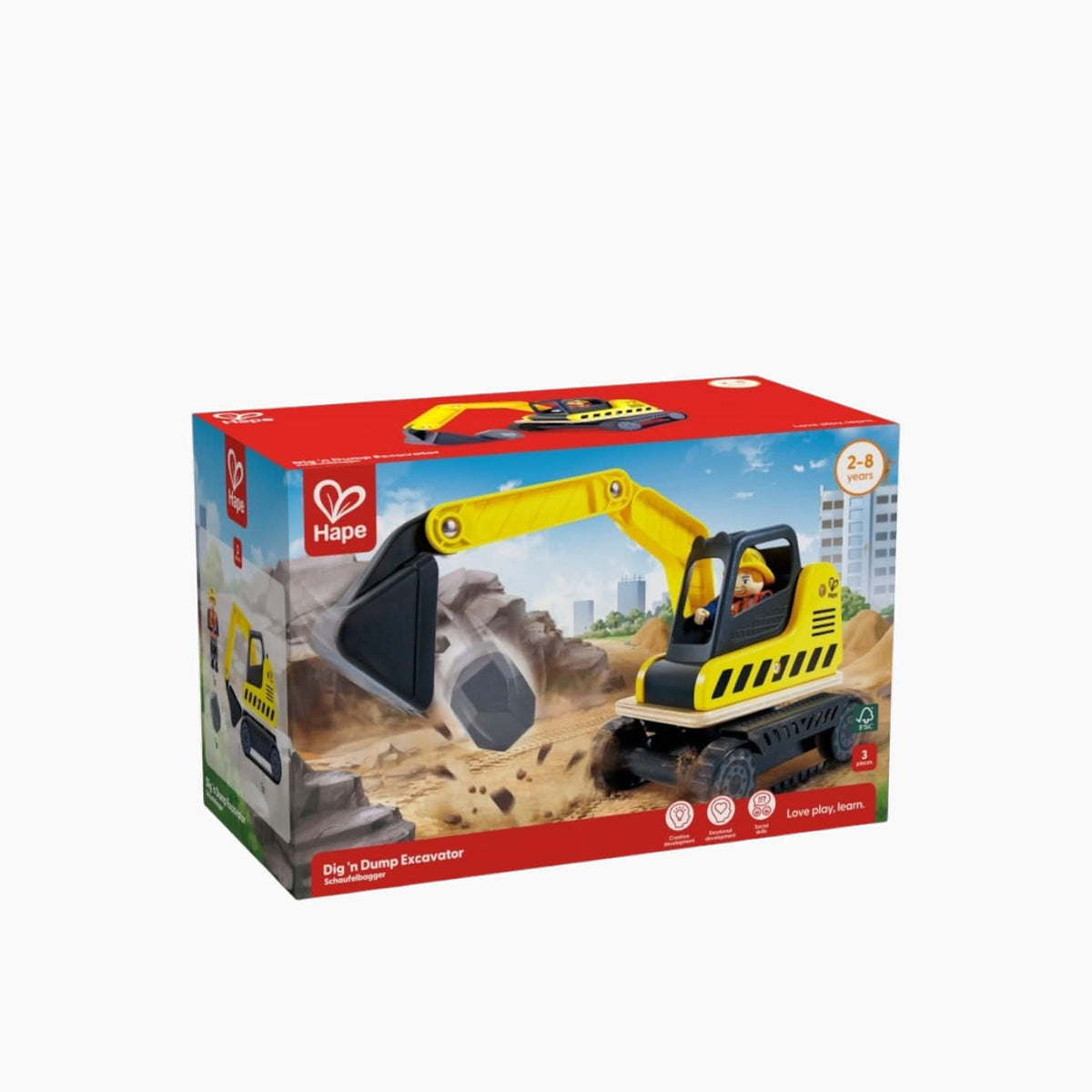 Hape Dig 'N Dump Excavator Toy Truck