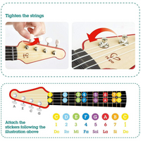 Hape Learn with Lights Interactive Wooden Ukulele