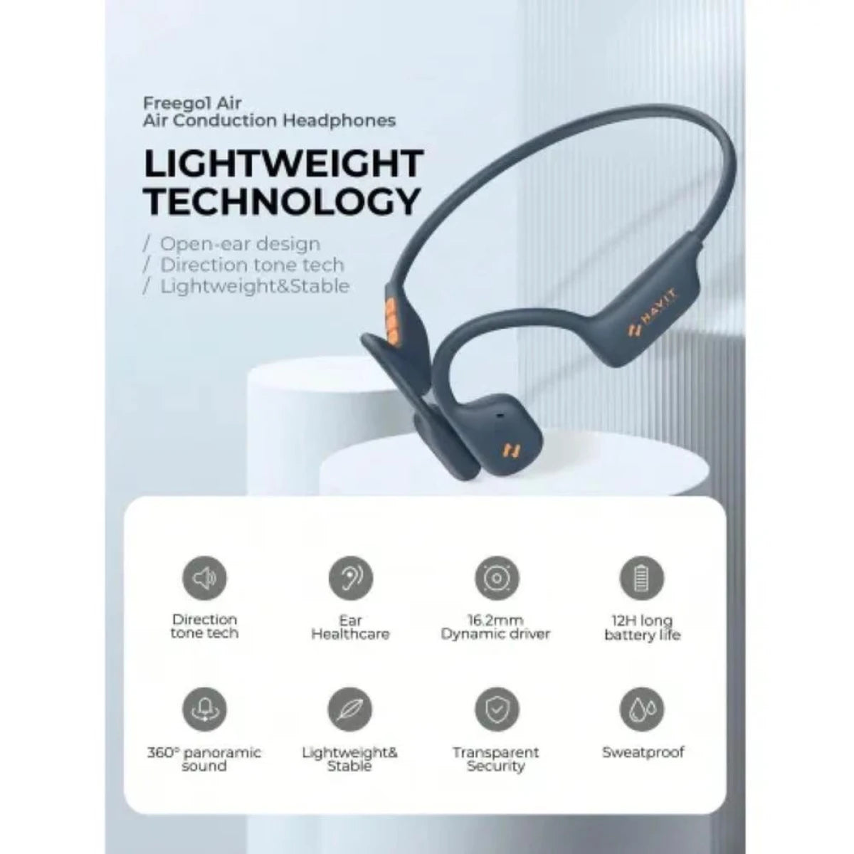 Havit FreeGo1 Air Conduction Wireless Headphones