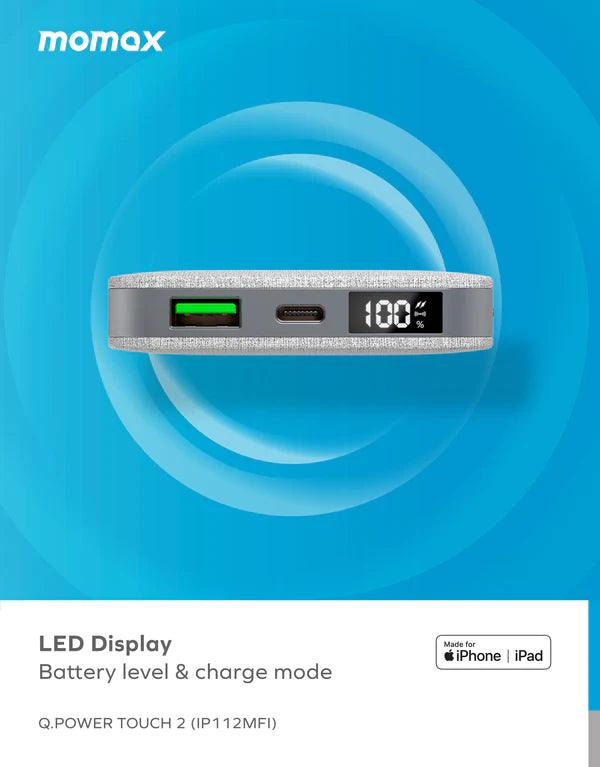 باور بانك لاسلكي موماكس باور تاتش 2 بسعة 10000 مللي أمبير