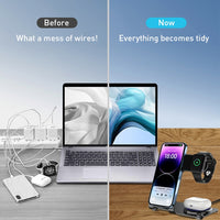 WiWU Power Air 3 in 1 15W Wireless Charger - Black