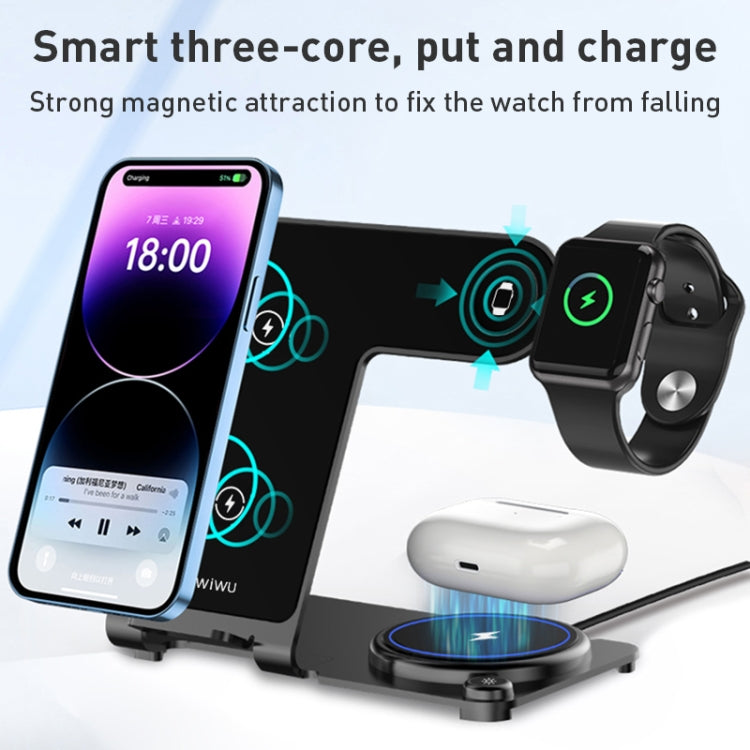WiWU Power Air 3 in 1 15W Wireless Charger - Black