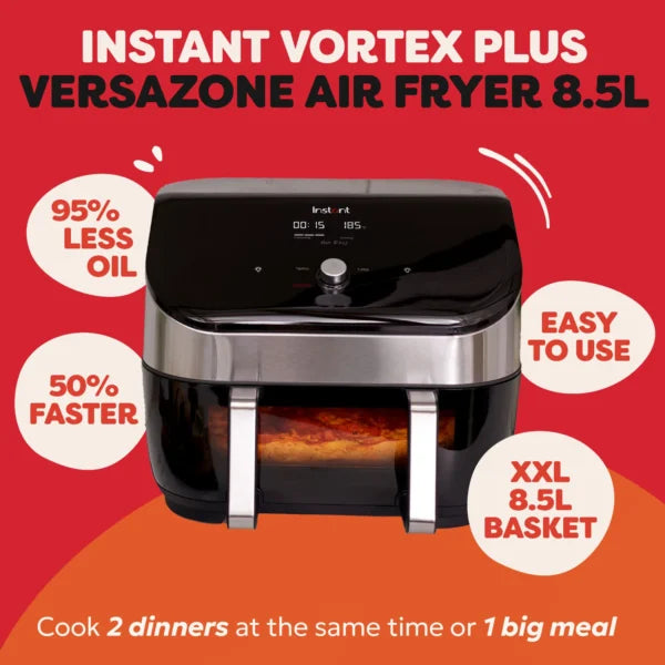 مقلاة هواء فورية Vortex VersaZone سعة 8.5 لتر مع ClearCook