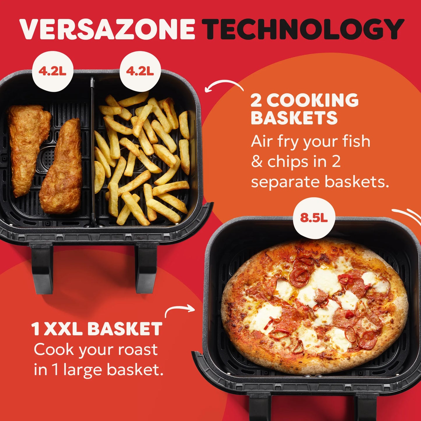 Instant Pot Air Fryer 8.5L Vortex VersaZone with ClearCook
