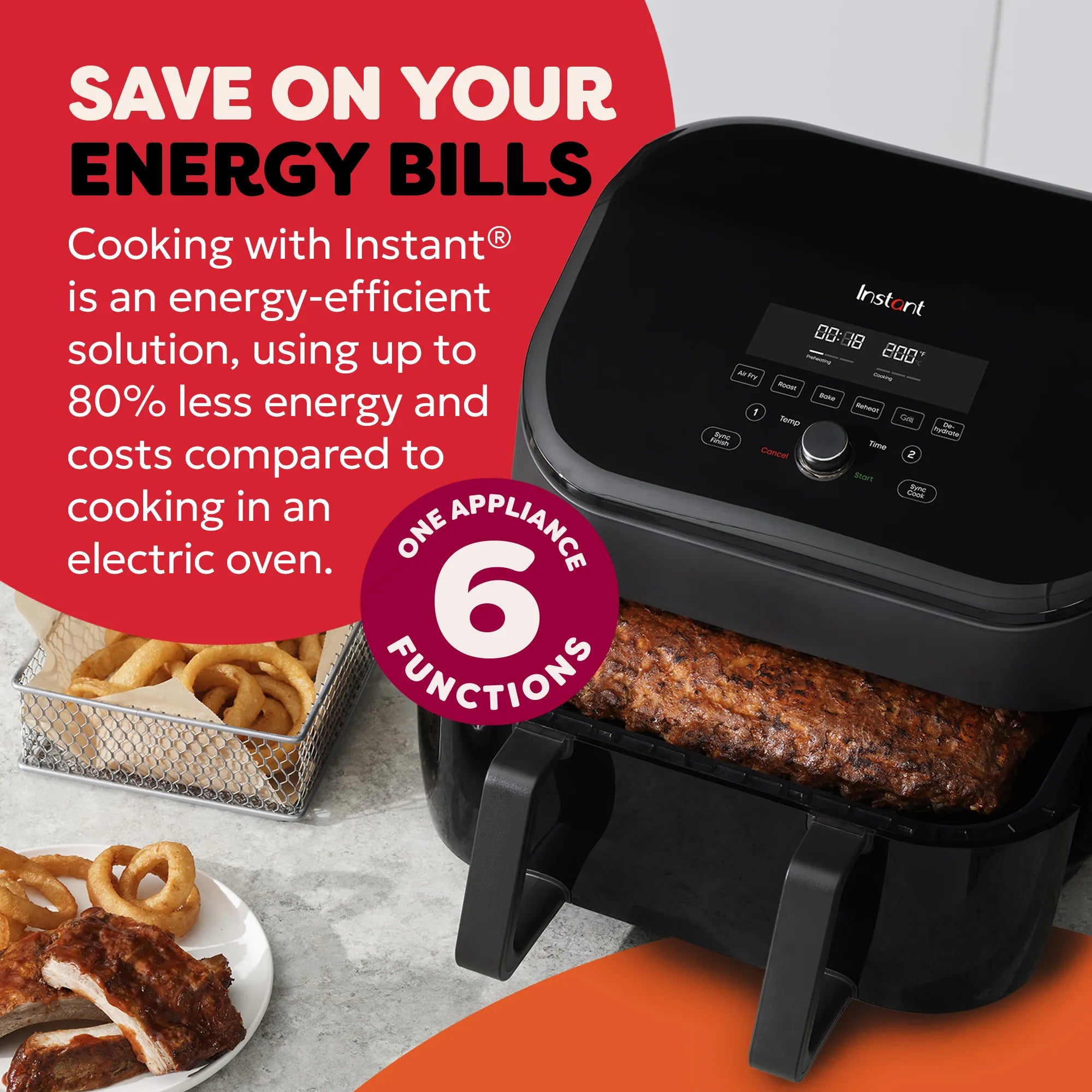 مقلاة هواء فورية Vortex VersaZone سعة 8.5 لتر مع ClearCook