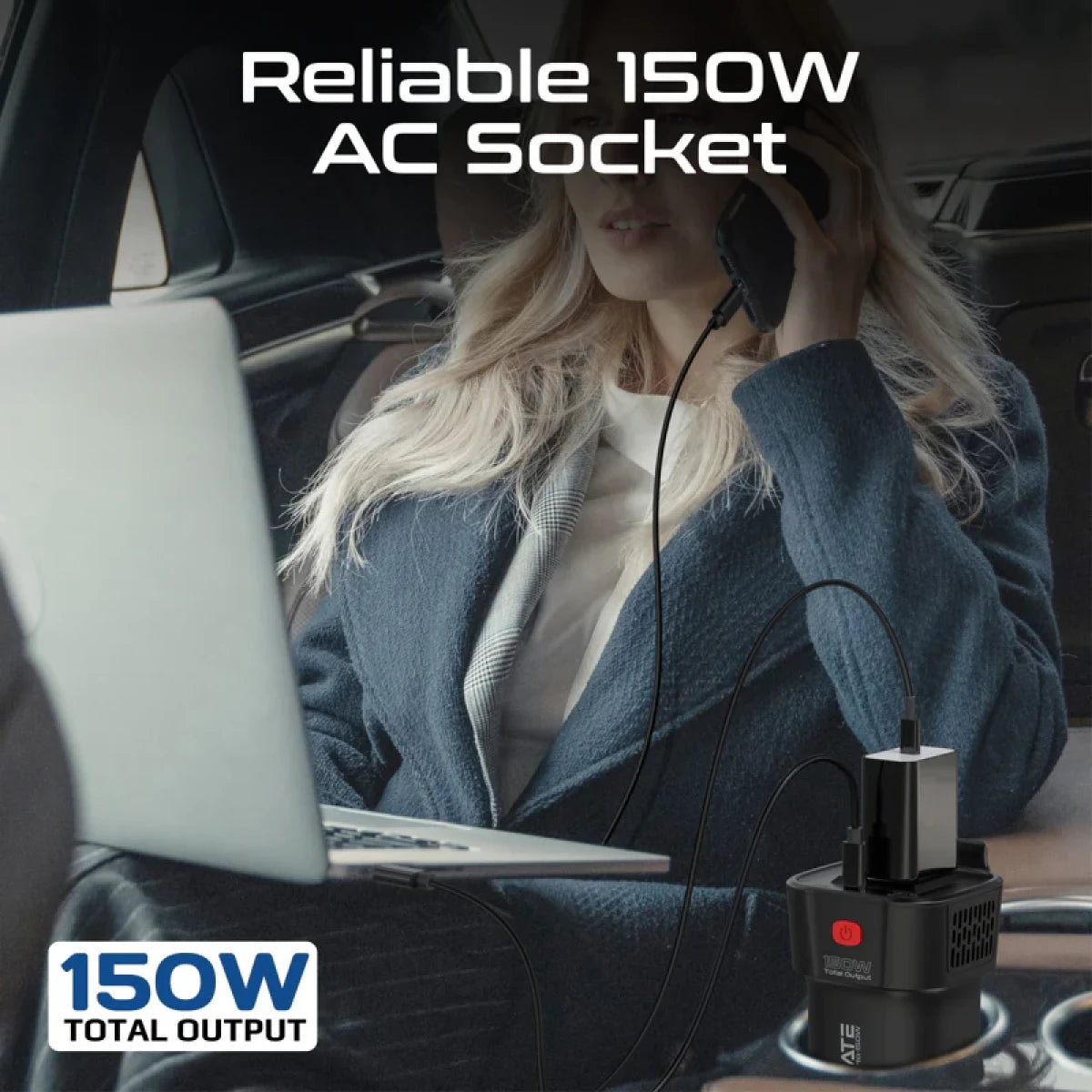 محول طاقة بروميت إنفرتو-150 واط متعدد المنافذ من التيار المستمر إلى التيار المتردد مع مقبس تيار متردد 150 واط