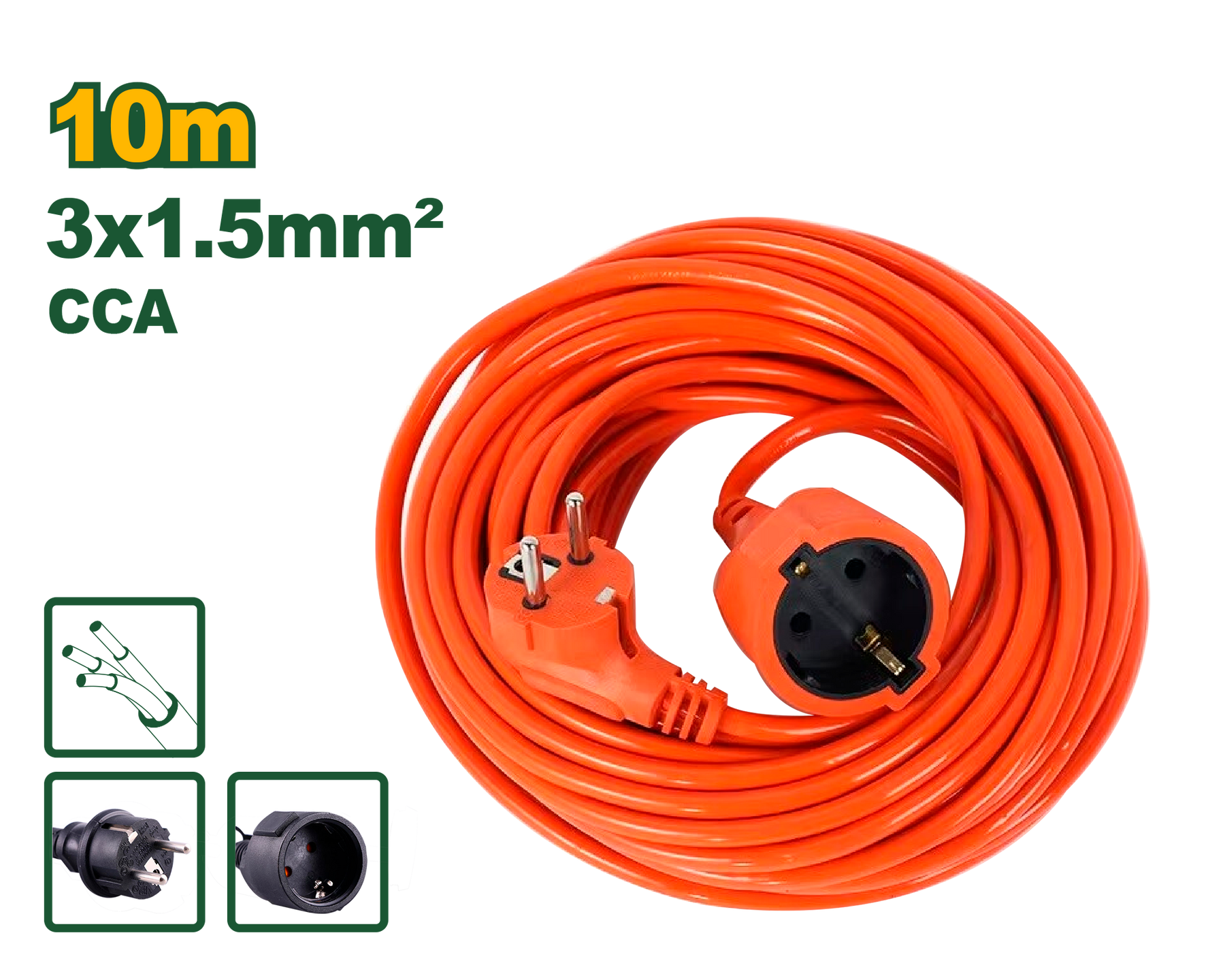 JADEVER 10m Waterproof Power Extension Durable & Safe JADEVER 10m Waterproof Power Extension Durable & Safe
