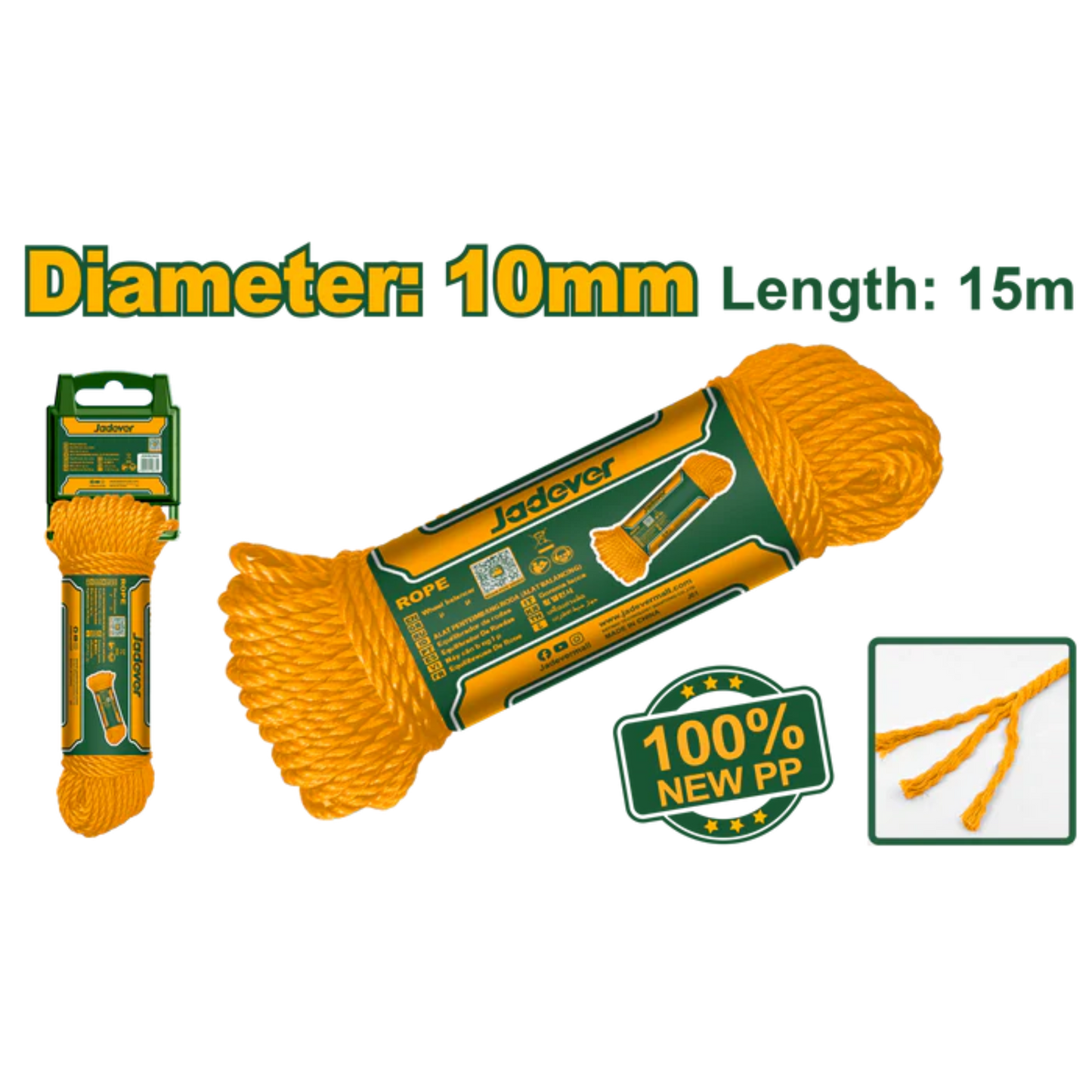 JADEVER 10mm 15m Nylon Rope Durable & High Quality