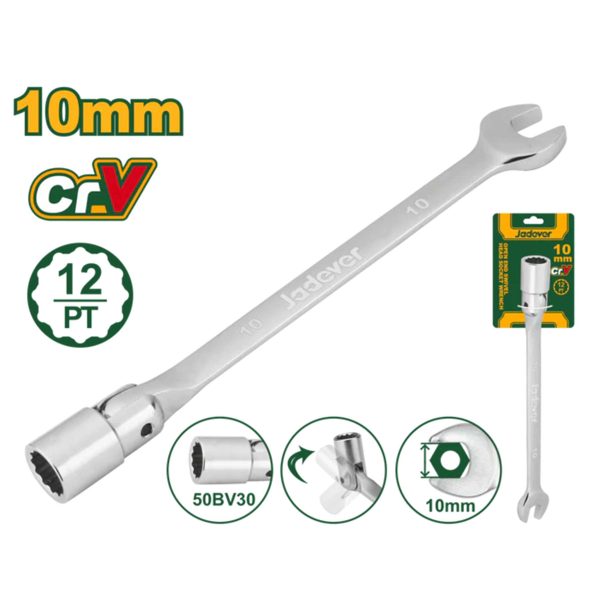 JADEVER 10mm Split Box Wrench Strength & Precision