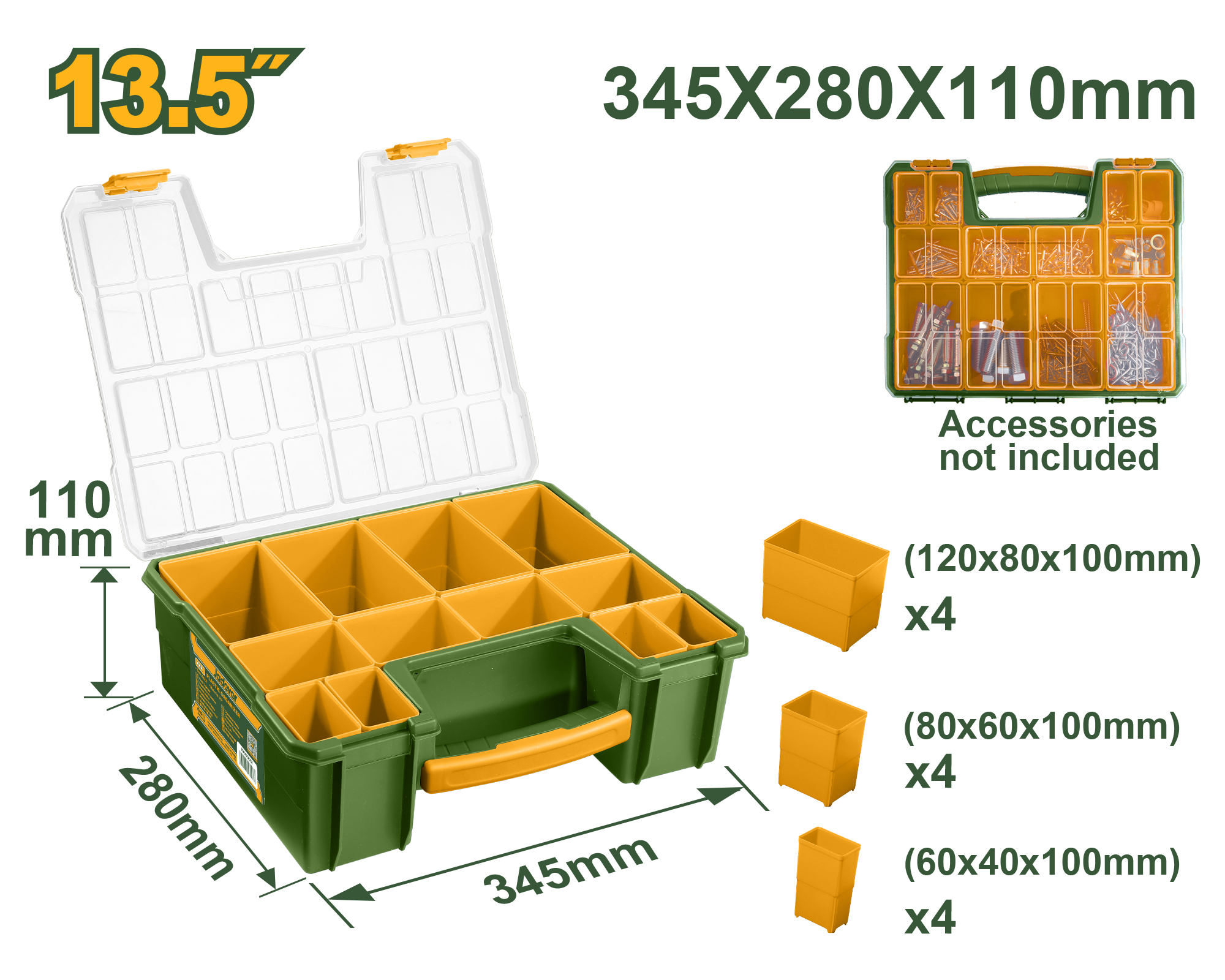 JADEVER 13.5" Screw Storage Box Customizable Organizer