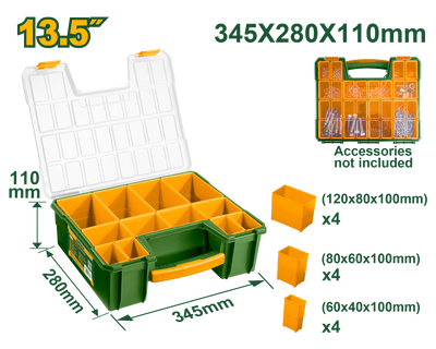 JADEVER 13.5" Screw Storage Box Customizable Organizer