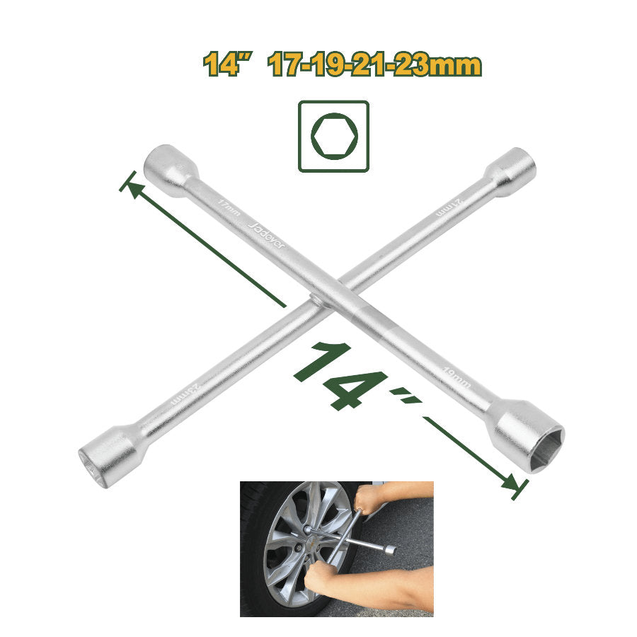 JADEVER 14" Cross Lug Wrench Durable & Multi-Size Tool