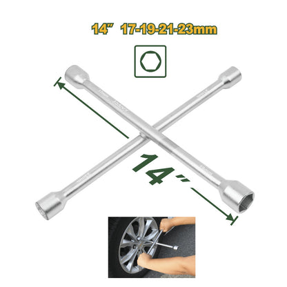 JADEVER 14" Cross Lug Wrench Durable & Multi-Size Tool