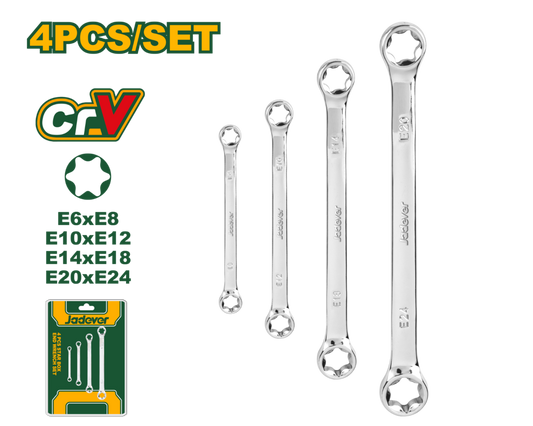 JADEVER 4 Piece Star Ring Wrench Set High Durability & Precision