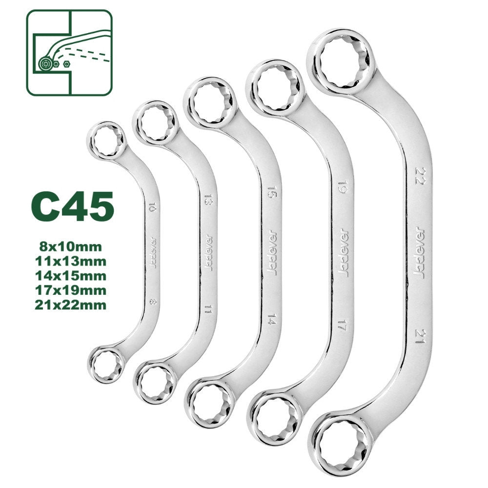 JADEVER 8-22 Crescent Ring Set Elegant Sterling Design JADEVER 8-22 Crescent Ring Set Elegant Sterling Design