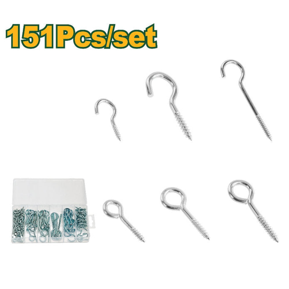 JADEVER Assorted Screw Hooks Set 151 Pieces JADEVER Assorted Screw Hooks Set 151 Pieces