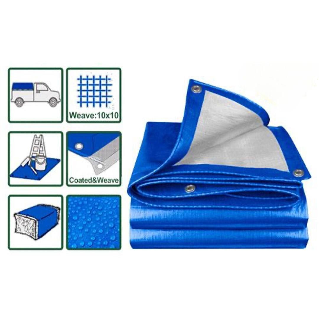 JADEVER Blue Tarp with Eyelets 5x4m Durable & Lightweight - Blue