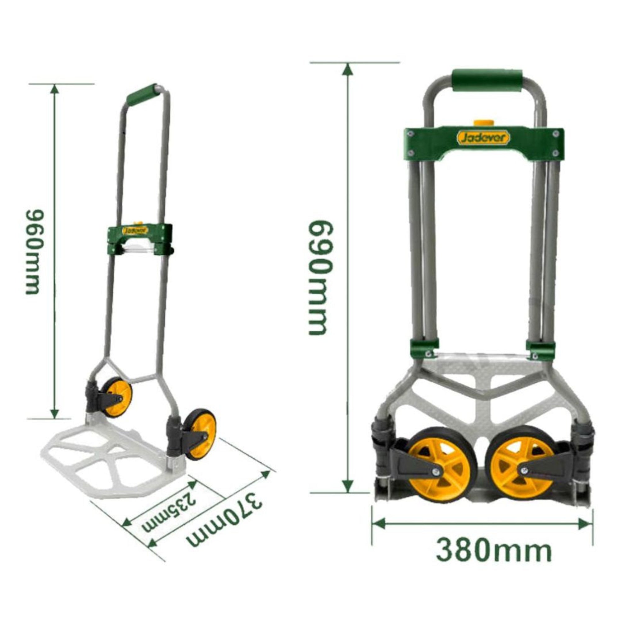 JADEVER Folding Hand Truck 60kg Durable & Compact