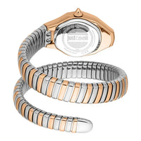 JUST CAVALLI JC1L375M0065 SILVER AND ROSE GOLD STEEL BAND WHITE DIAL FOR WOMEN