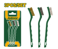 JADEVER 3pcs Abrasive Brush Set – 7" Mini Nylon, Brass & Wire Cleaning Brushes (JDBH3607)
