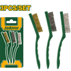 JADEVER 3pcs Abrasive Brush Set – 9" Nylon, Brass &amp; Wire Cleaning Brushes (JDBH3609)