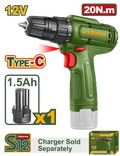 JADEVER ـJADEVER 12V Cordless Drill – 20Nm Compact Rechargeable Drill Driver (JDCDS518)