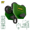 JADEVER Hand Push Manual Trolley – 2 Ton Capacity | Adjustable Beam Width 94–124mm (JDCK4520)