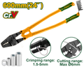 JADEVER Wire Rope Crimping Pliers 24" – CR-V Steel, Crimping Range 1.5–3.5mm, Cutting Range Ø6mm (JDCP4024)