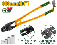 JADEVER Wire Rope Crimping Pliers 24" – CR-V Steel, Crimping Range 1.5–3.5mm, Cutting Range Ø6mm (JDCP4024)