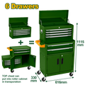 JADEVER 6-Drawer Steel Chest and Roller Cabinet – Heavy Duty Tool Storage (JDCS4A08)