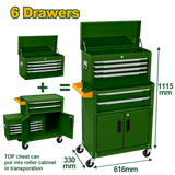 JADEVER 6-Drawer Steel Chest and Roller Cabinet – Heavy Duty Tool Storage (JDCS4A08)
