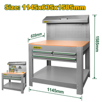 JADEVER Steel Work Bench with Drawers & Pegboard – Heavy Duty Workshop Table (JDCS5A05)