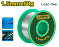 JADEVER Lead-Free Solder Wire 1.5mm | 50g – 99.3% Tin, 0.7% Copper (JDHXS1315)