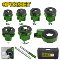 JADEVER Pipe Threading Set BSPT – 9 Pcs – 1/4" to 1-1/4" (JDJK1D61)