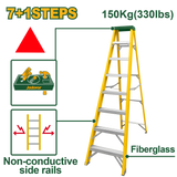 JADEVER Single-Side Fiberglass Ladder 7+1 Steps | 150kg (JDLD0908)