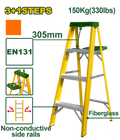 JADEVER Single-Sided Fiberglass Ladder 3+1 Steps with Tool Tray – EN131 Certified (JDLD1914)