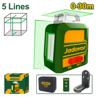 JADEVER Self-Leveling 360° Green Laser Level – Horizontal & Vertical Lines, Lithium Battery + Remote (JDLE2M05)