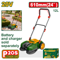 JADEVER Cordless Sweeper 20V – 610mm Sweeping Width – Hand Push (JDLSP1520)