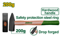 JADEVER Machinist Hammer 200g – Drop-Forged Steel Head with Hardwood Handle (JDMB1302)