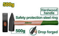 JADEVER Machinist Hammer 500g – Drop-Forged Steel Head with Hardwood Handle (JDMB1305)