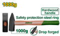 JADEVER Machinist Hammer 1000g – Heavy Duty Drop-Forged Steel Head with Hardwood Handle (JDMB1310)
