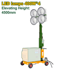 JADEVER LED Light Tower 400W – Portable Manual Winch Lighting Tower (JDMLT2Q40)
